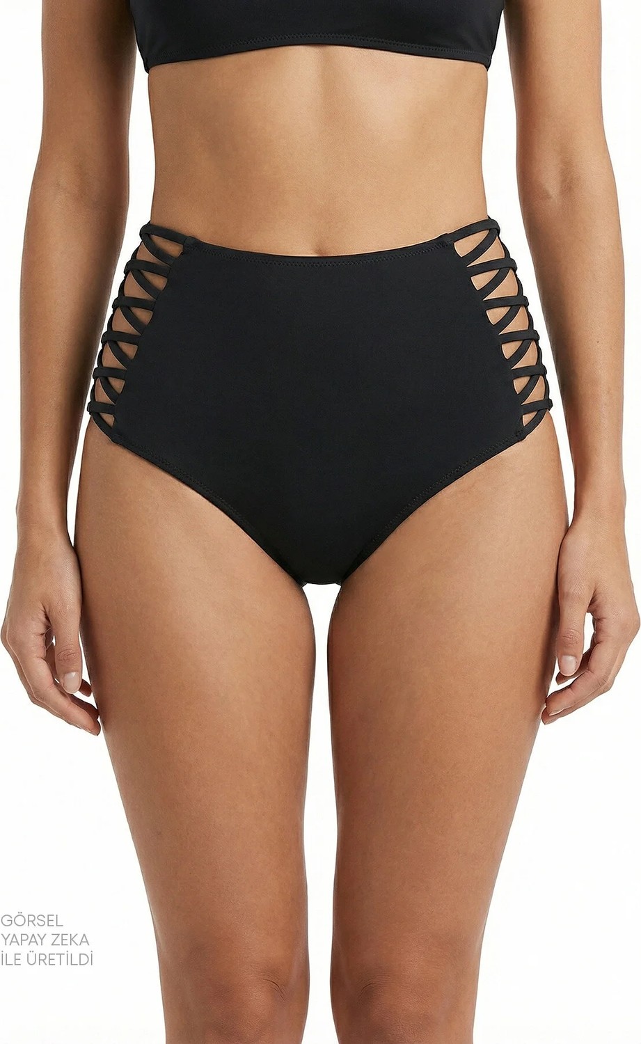 Penti Si̇yah High Fashion Yüksek Bel Bikini Altı