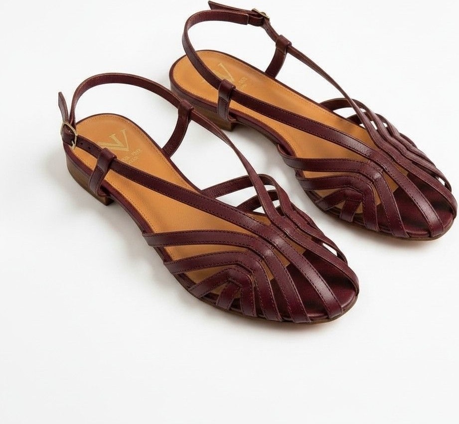 Ne&Ve Shoes Kahve Yılan Biye Kadın Günlük Sandalet