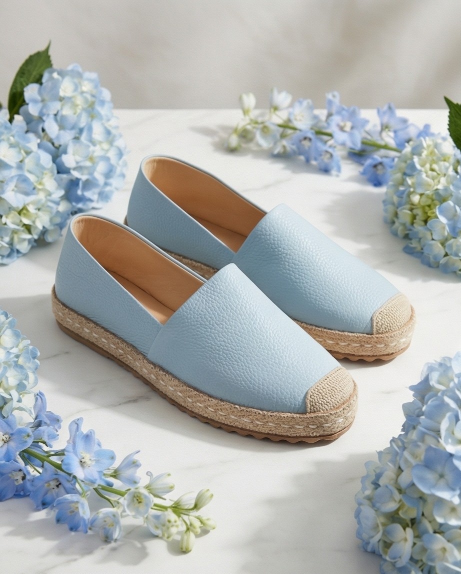 Futsi Shoes Lucıa Vizon Hakiki Deri Dikiş Detaylı Kadın Espadril