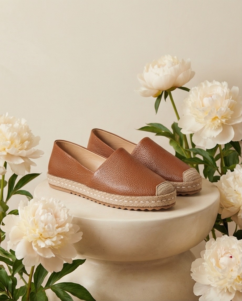 Futsi Shoes Lucıa Vizon Hakiki Deri Dikiş Detaylı Kadın Espadril görsel 8
