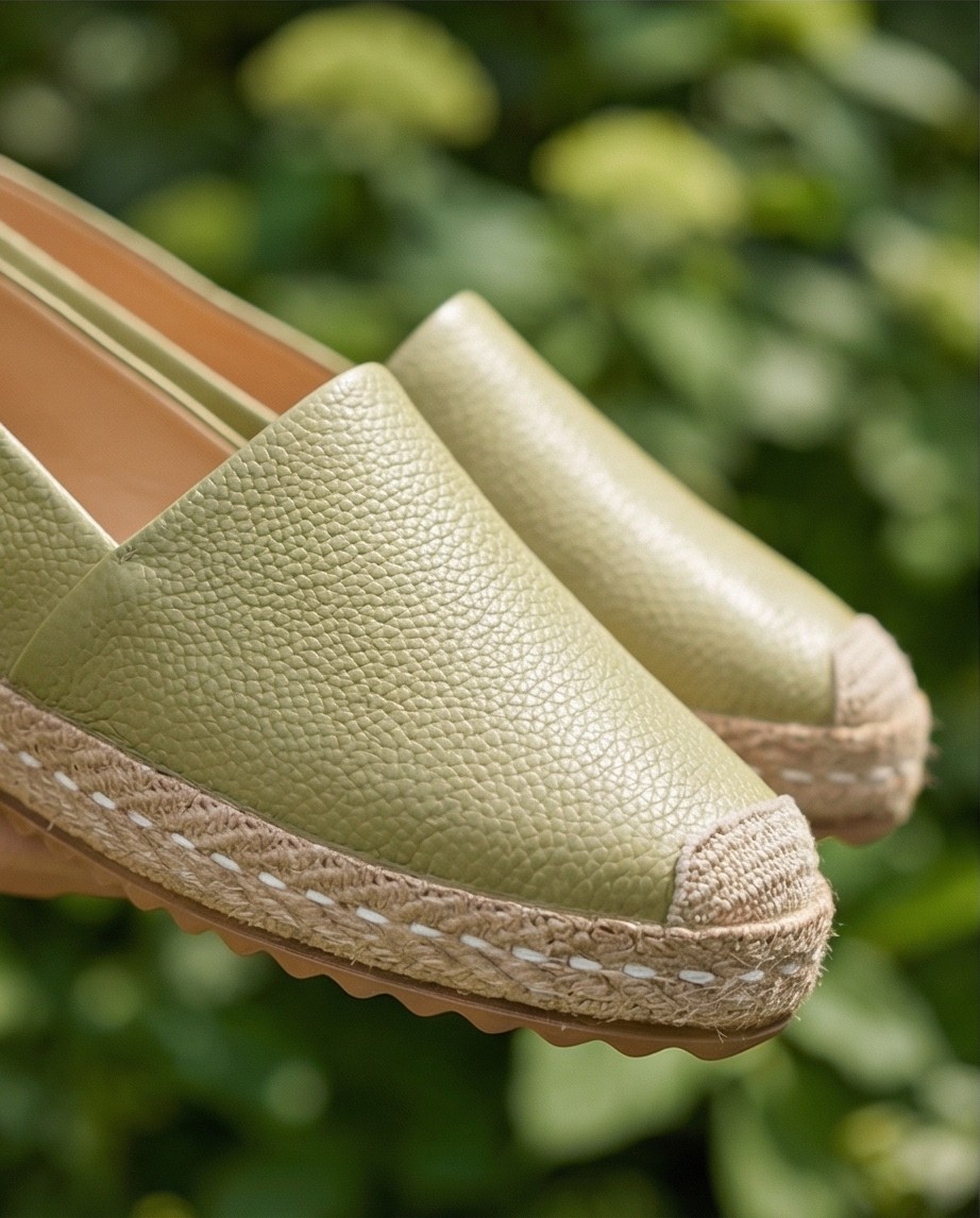 Futsi Shoes Lucıa Vizon Hakiki Deri Dikiş Detaylı Kadın Espadril