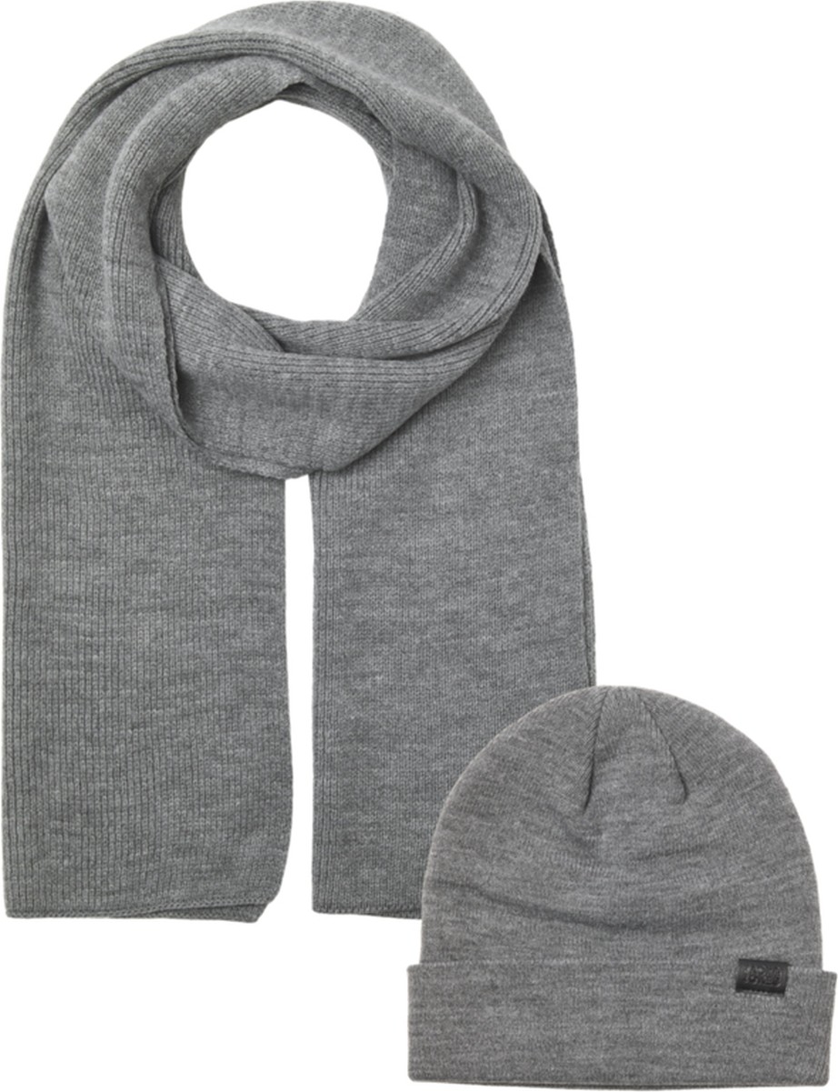 Jack & Jones Gri-Melanj Erkek Bere&atkı Seti 12163827 görsel 3