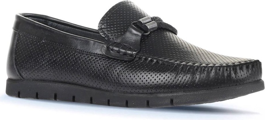 Bueno Shoes Siyah Deri Erkek Loafer 21MA96 görsel 2