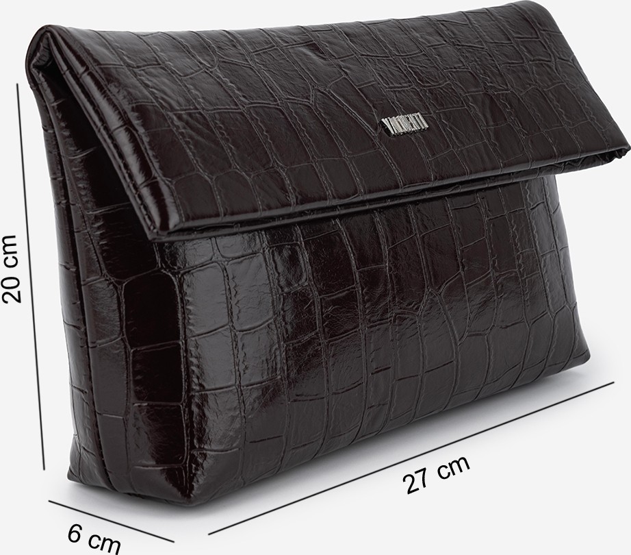 Valmenti Kadın Suni Deri Kahverengi Kroko Clutch Çanta 921 7484 Bn Cnt SK26-27 Kahve Kroko görsel 2
