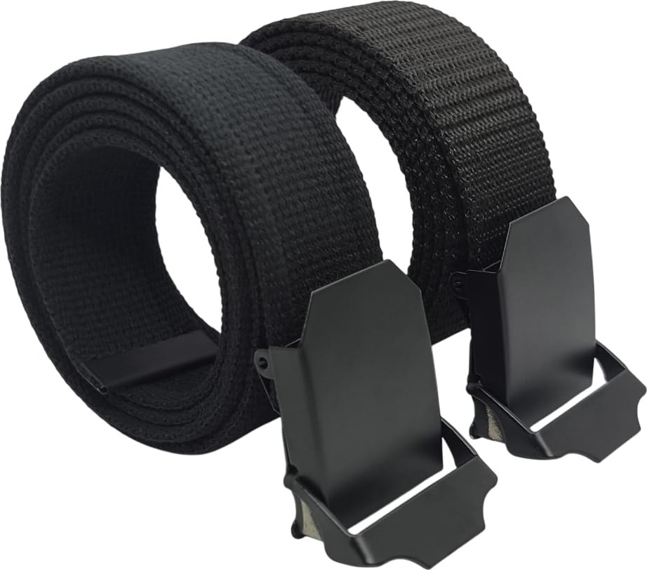 1001 2 Adet Erkek Kemer 4 cm Siyah Tactical Palaska Tarzı