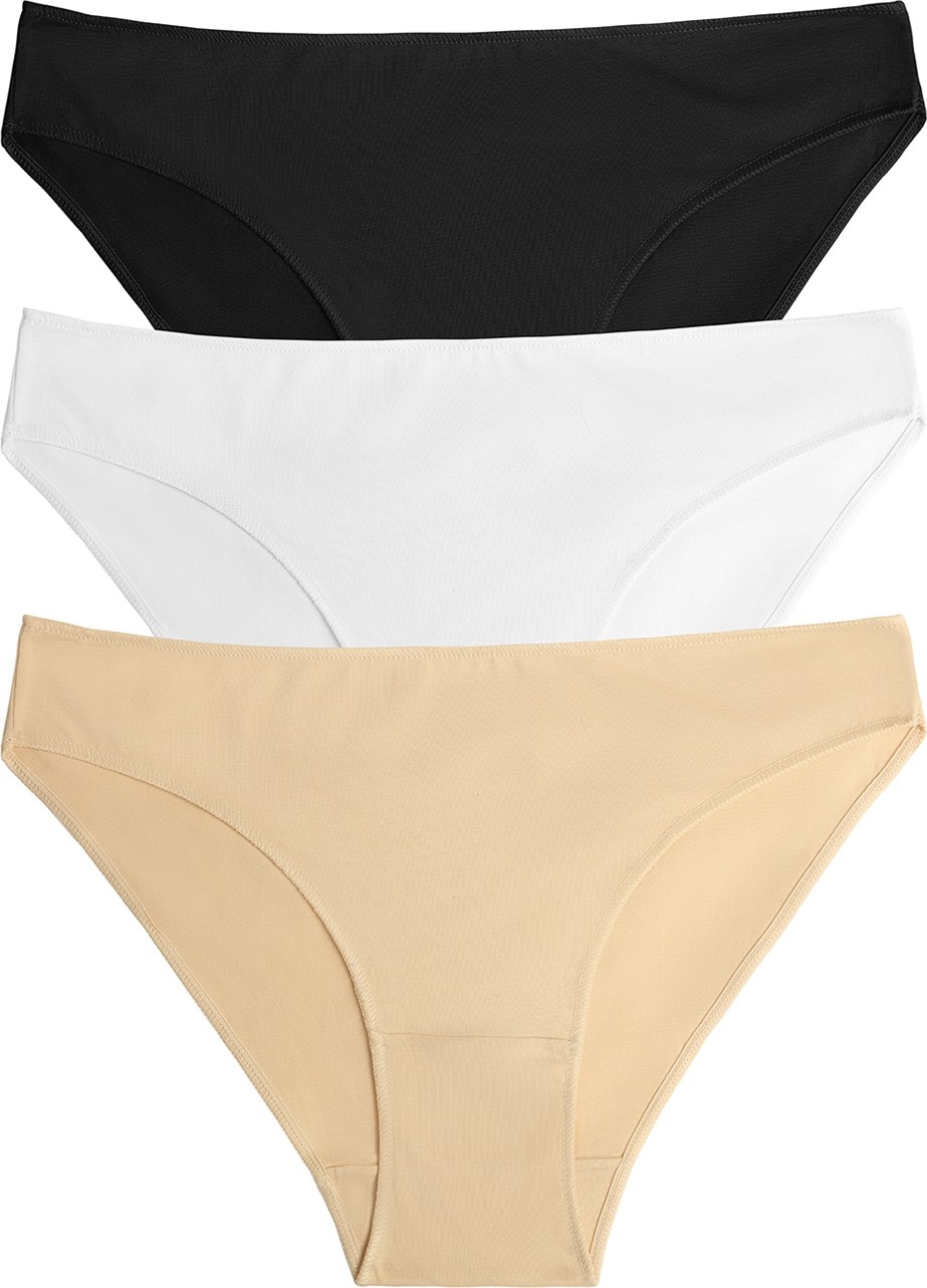 Suwen 3 Lü Paket Slip Külot - Siyah/Beyaz/Ten Rengi