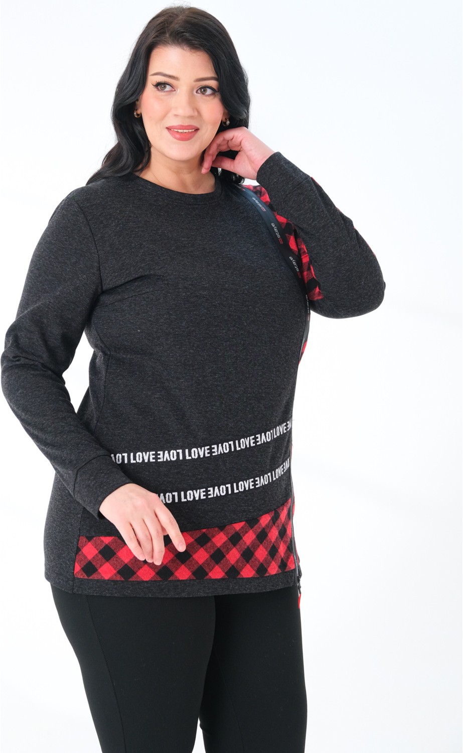 Lady Majestic Büyük Beden Sweatshirt görsel 8