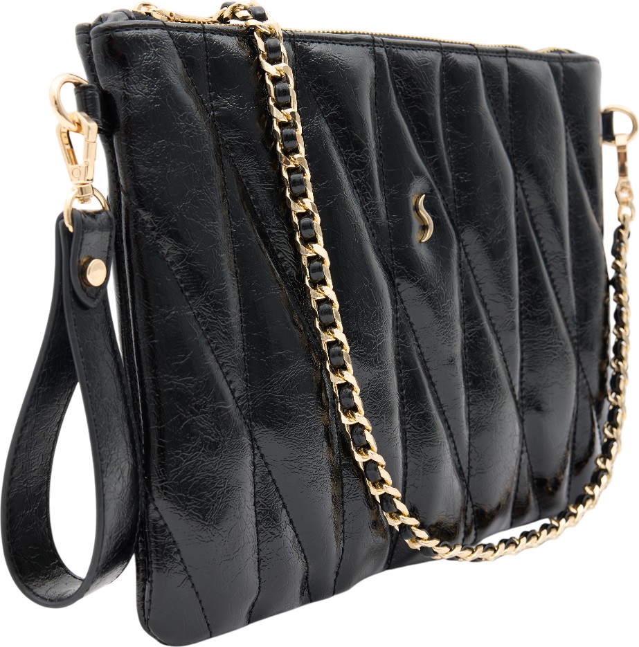 Santini Çanta Kadın Kapitone El Çantası Omuz Çantası ve Çapraz Çanta Clutch Çanta Zincir Askılı, Mila Clutch Quilted görsel 3