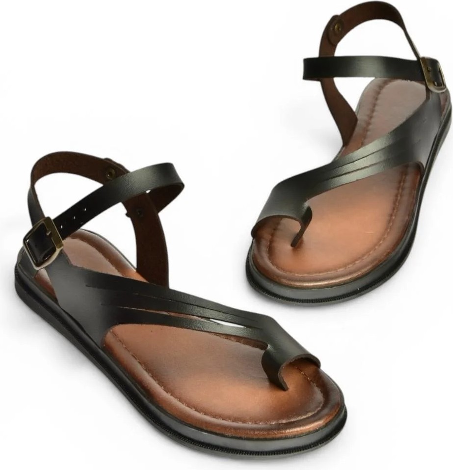 Fox Shoes U390903603 Siyah Hakiki Deri Kadın Sandalet görsel 4