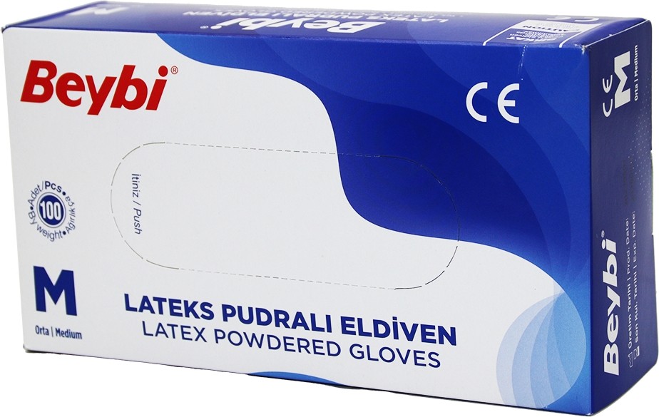 TeknoKapsül Beybi M Pudralı Muayene Eldiveni 100LÜ (5643)