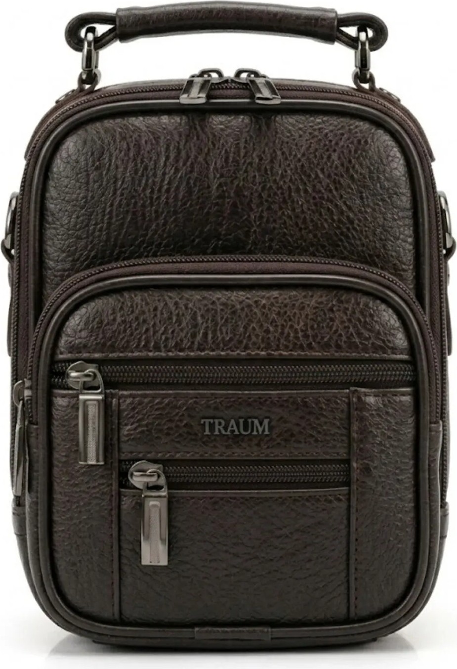 Traum 022 Kasalı Erkek El ve Omuz Askılı Çanta Kahve görsel 2