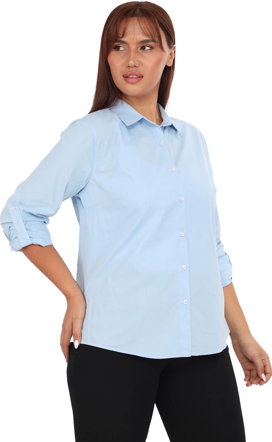 Lady Majestic Cotton Klasik Büyük Beden Ofis Gömlek