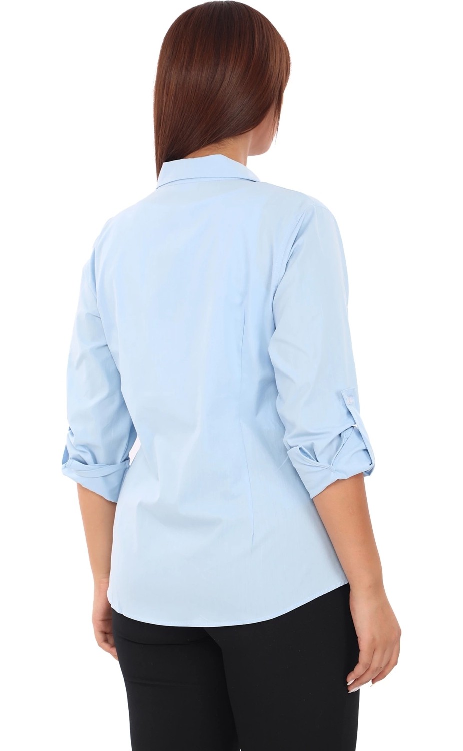 Lady Majestic Cotton Klasik Büyük Beden Ofis Gömlek görsel 3