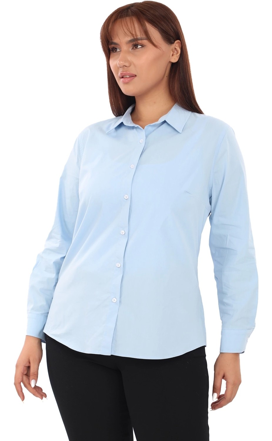 Lady Majestic Cotton Klasik Büyük Beden Ofis Gömlek görsel 4