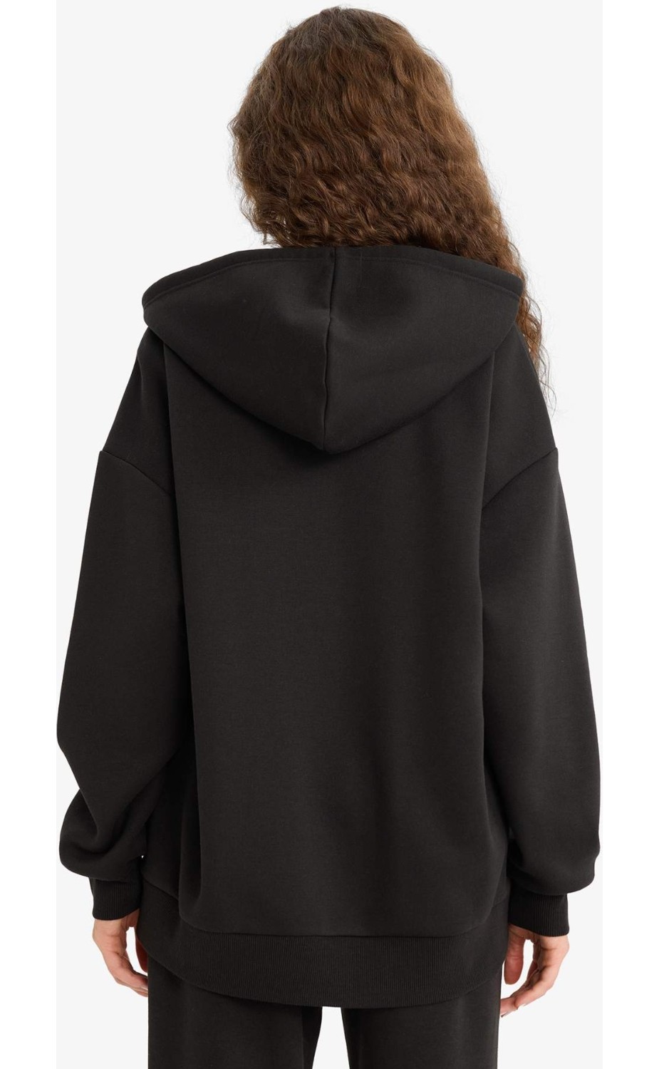 DeFacto Oversize Geniş Kalıp Kapüşonlu Fermuarlı Sweatshirt V4233AZ25WN görsel 5