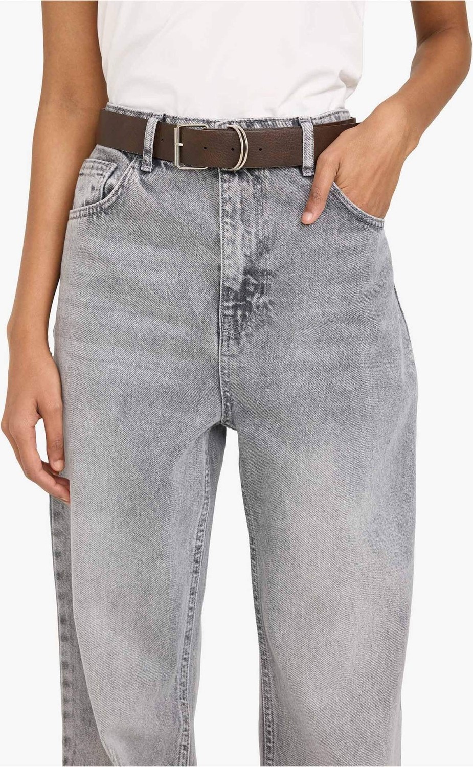 DeFacto %100 Pamuk 90's Wide Leg Jean Pantolon F5522AX26SP görsel 6