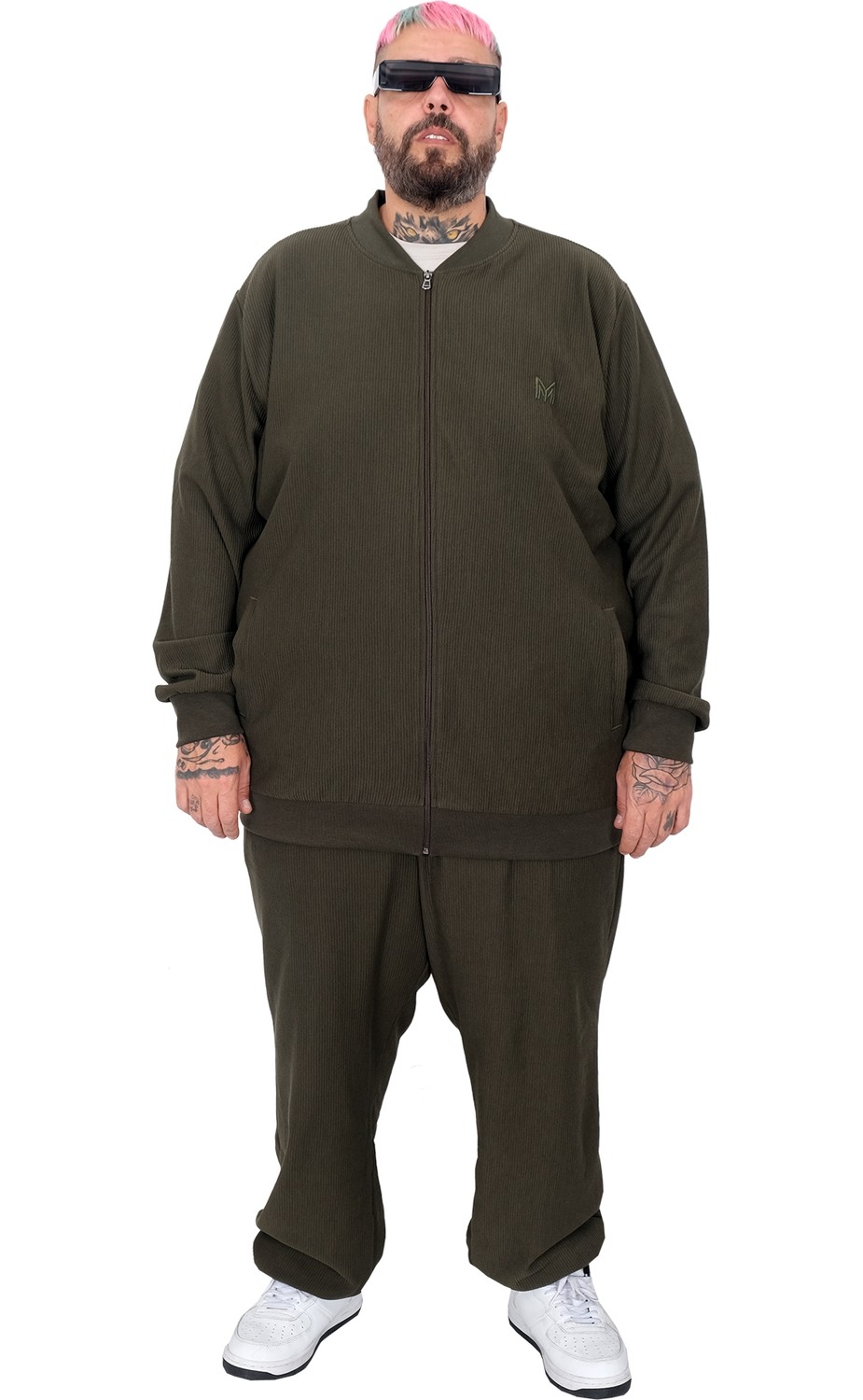 Mode Xl Büyük Beden Hırka Fermuarlı U25824 Bordo görsel 5