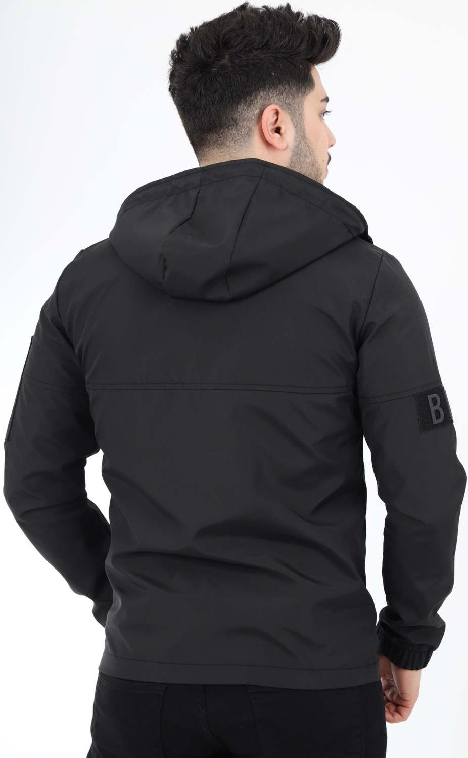 Stil Kombin Black Parçalı Kapşonlu Mevsimlik Mont Pldp 2907 görsel 4