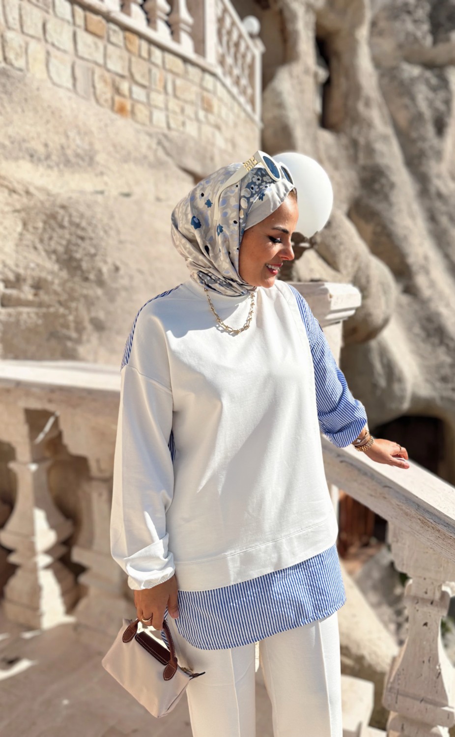 Aselim Hijap Moda Asel Fashion Line Gömlekli Ikili Takım Antrasit Gri görsel 6
