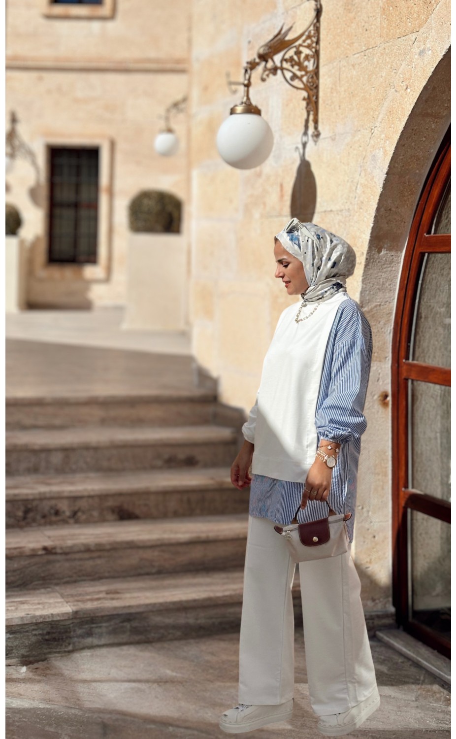 Aselim Hijap Moda Asel Fashion Line Gömlekli Ikili Takım Antrasit Gri görsel 7