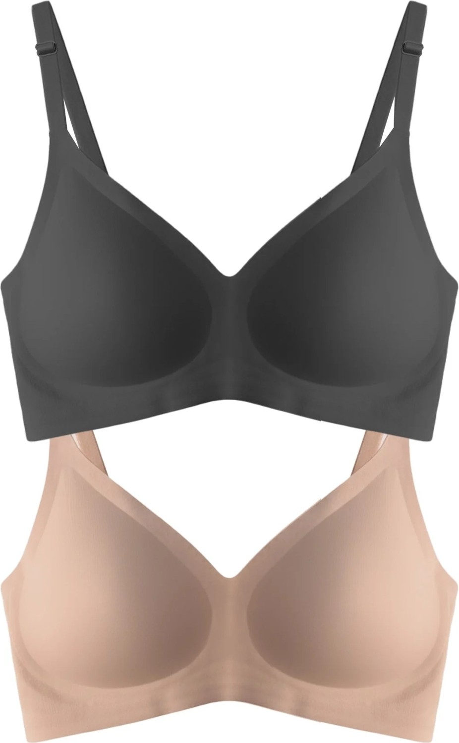 Cottonhill Seamless Bra - Soft | Lazer Kesim Balensiz Ayarlanabilir Askılı Dikişsiz Kadın Sütyen 2'li Paket-3