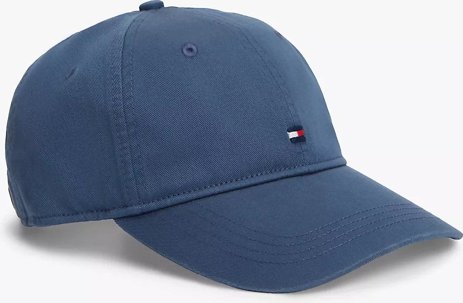 Tommy Hilfiger Erkek %100 Organik Pamuklu Ayarlanabilir Metal Tokalı Bayrak Logo Nakışlı Mavi Şapka AM0AM14099-DBZ