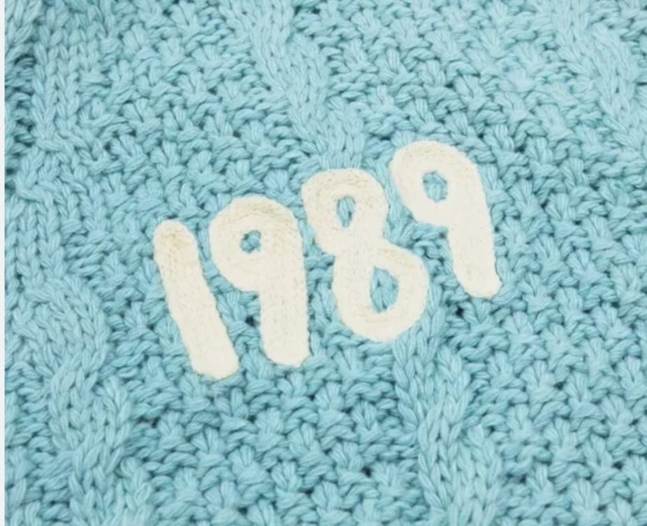 Shein Mavi 1989 (Taylor's Version) Cardigan Oversize Hırka ,Oversize Taylor Swift Hırka , bebe -Uçuk Mavi Oversize Kadın Hırka görsel 6