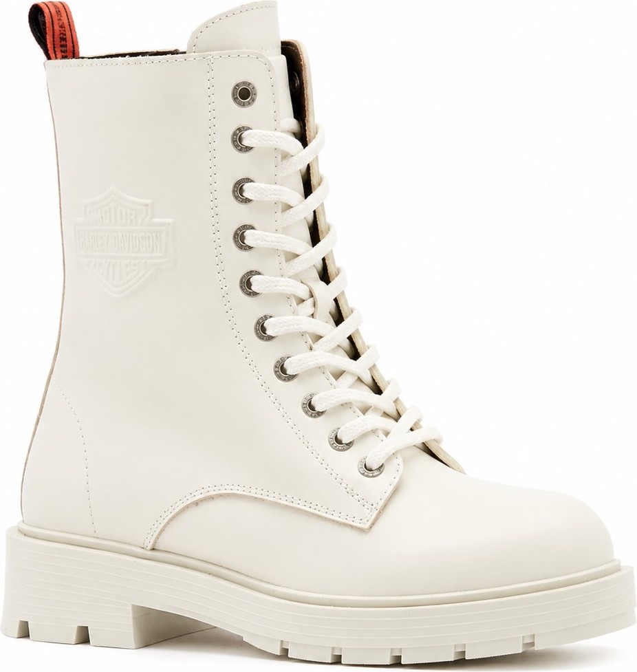 Harley Davidson Harley-Davidson Cree Kadın Bot, Hakiki Deri, Kauçuk Taban, Siyah Deri / Off White Deri, Günlük & Outdoor Kullanım