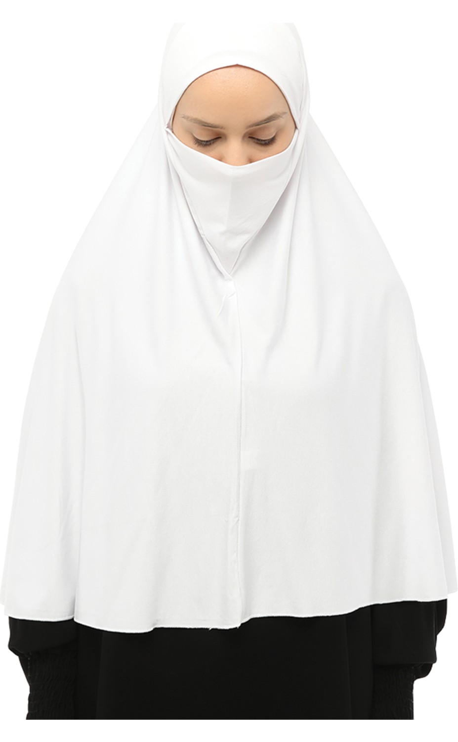 Altobeh Hazır Türban Peçeli Pratik Eşarp Tesettür Nikaplı Hijab - Namaz Örtüsü Sufle (3Xl) - Füme görsel 8