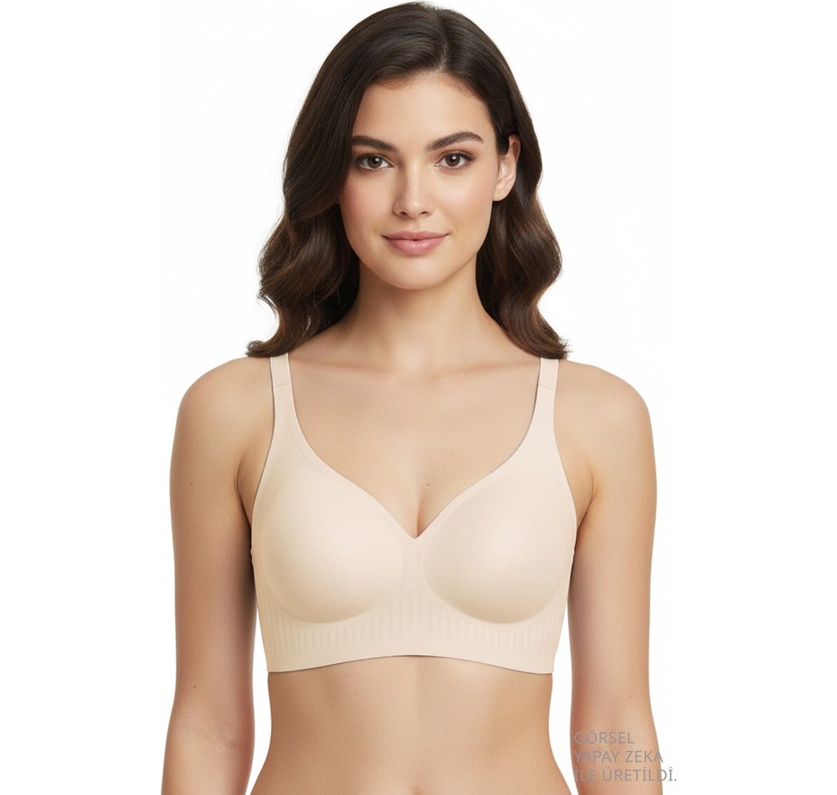 Cottonhill Seamless Bra - Slight | Siyah Lazer Kesim Dikişsiz Dilim Detaylı Balensiz Kadın Sütyen görsel 3