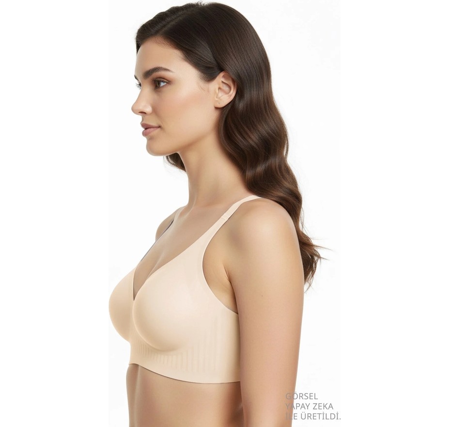 Cottonhill Seamless Bra - Slight | Siyah Lazer Kesim Dikişsiz Dilim Detaylı Balensiz Kadın Sütyen görsel 5