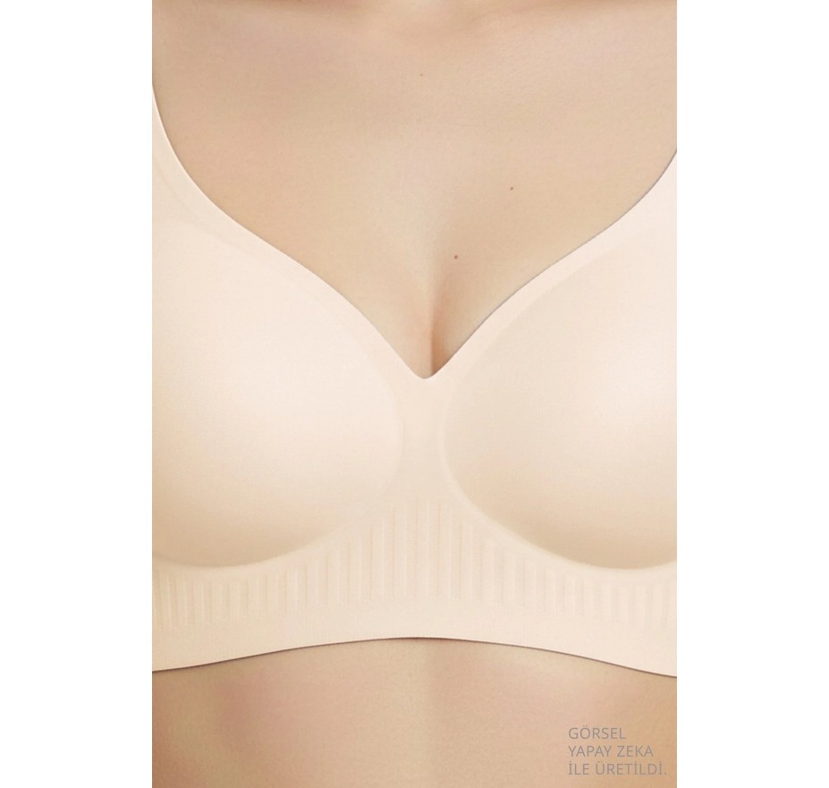 Cottonhill Seamless Bra - Slight | Siyah Lazer Kesim Dikişsiz Dilim Detaylı Balensiz Kadın Sütyen görsel 6