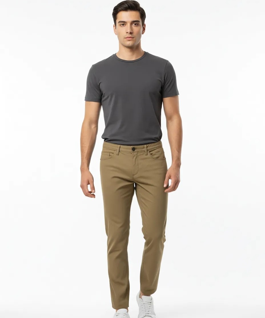Altınyıldız Classics Erkek Yeşil Slim Fit Dar Kesim 5 Cep Armürlü Esnek Pantolon görsel 8