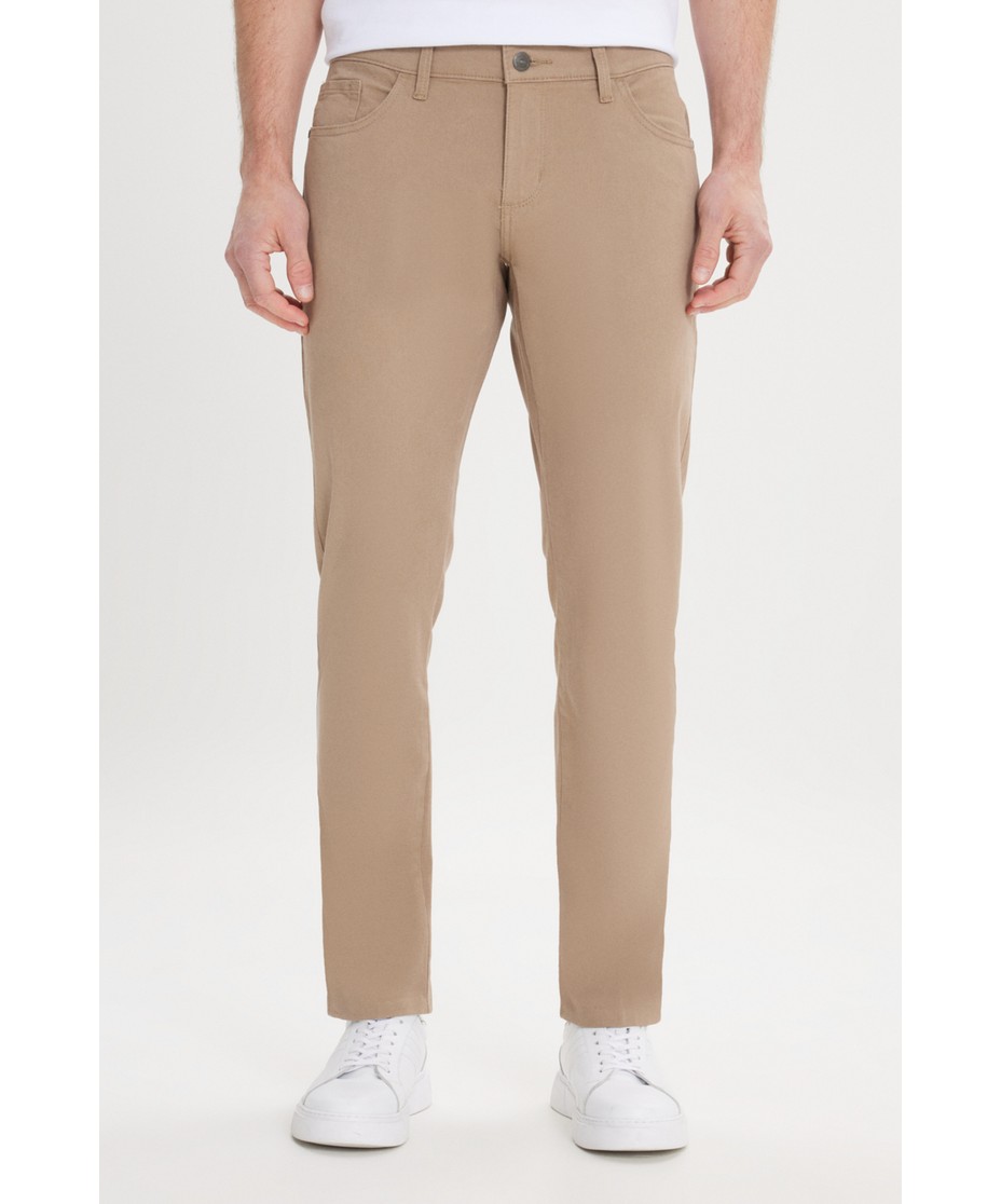 Altınyıldız Classics Erkek Siyah Diz İzi Yapmayan Slim Fit Dar Kesim 5 Cep Pamuklu Kanvas Esnek Chino Pantolon görsel 2