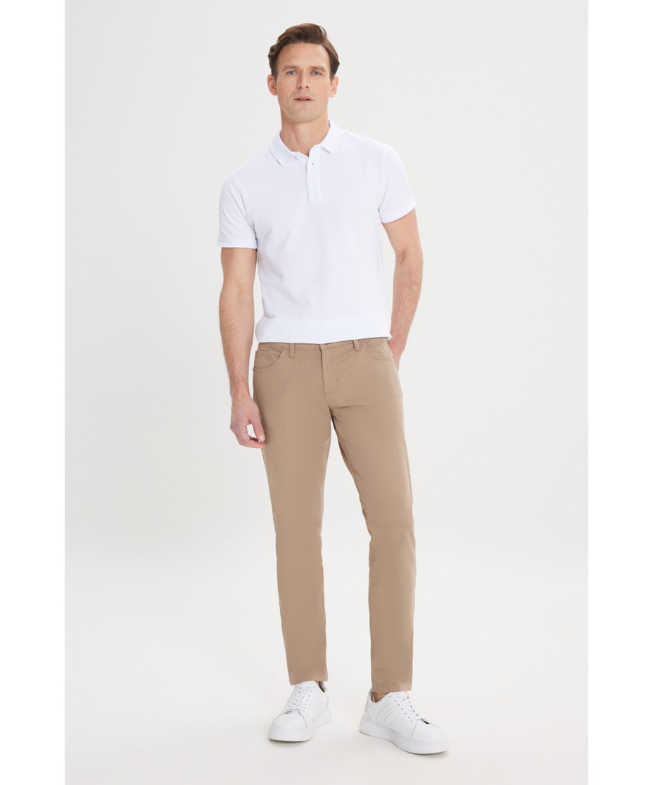 Altınyıldız Classics Erkek Siyah Diz İzi Yapmayan Slim Fit Dar Kesim 5 Cep Pamuklu Kanvas Esnek Chino Pantolon görsel 5