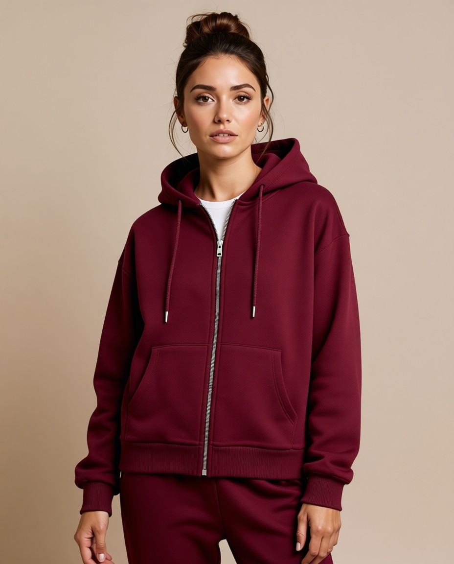 DeFacto Relax Fit Kapüşonlu Cepli Basic Fermuarlı Sweatshirt C1809AX25AU