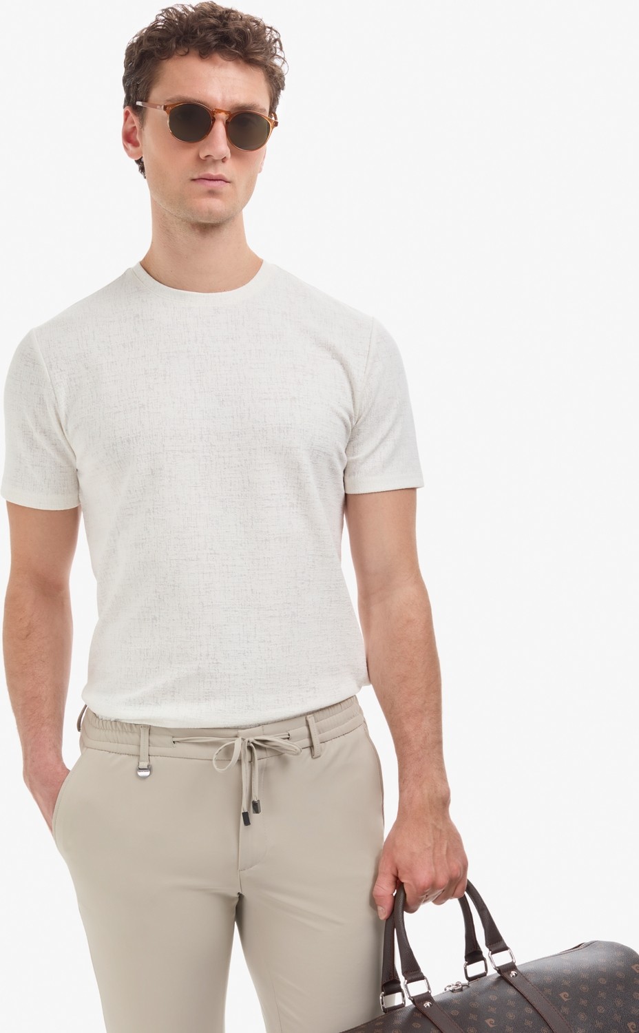 Pierre Cardin Erkek Ekru Regular Fit Tişört 50327857-VR019