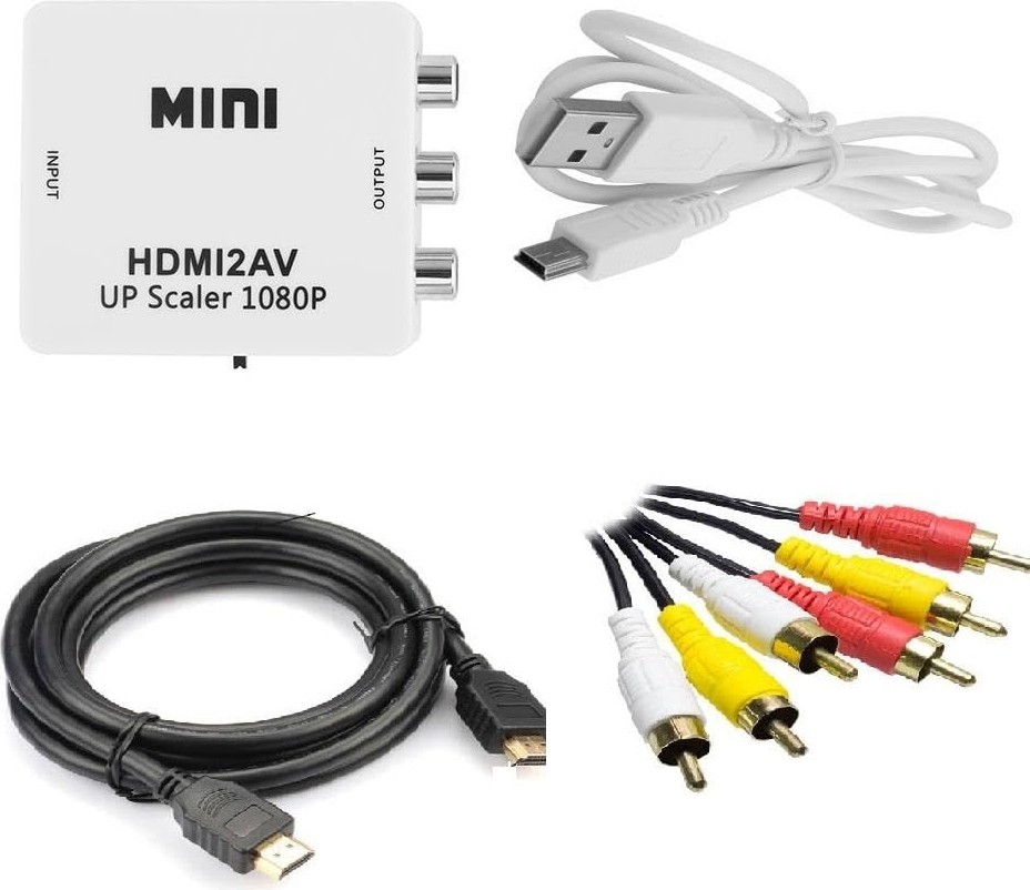 Aesco HDMI To Av Rca Tos Çevirici + HDMI Kablo + Rca Kablo