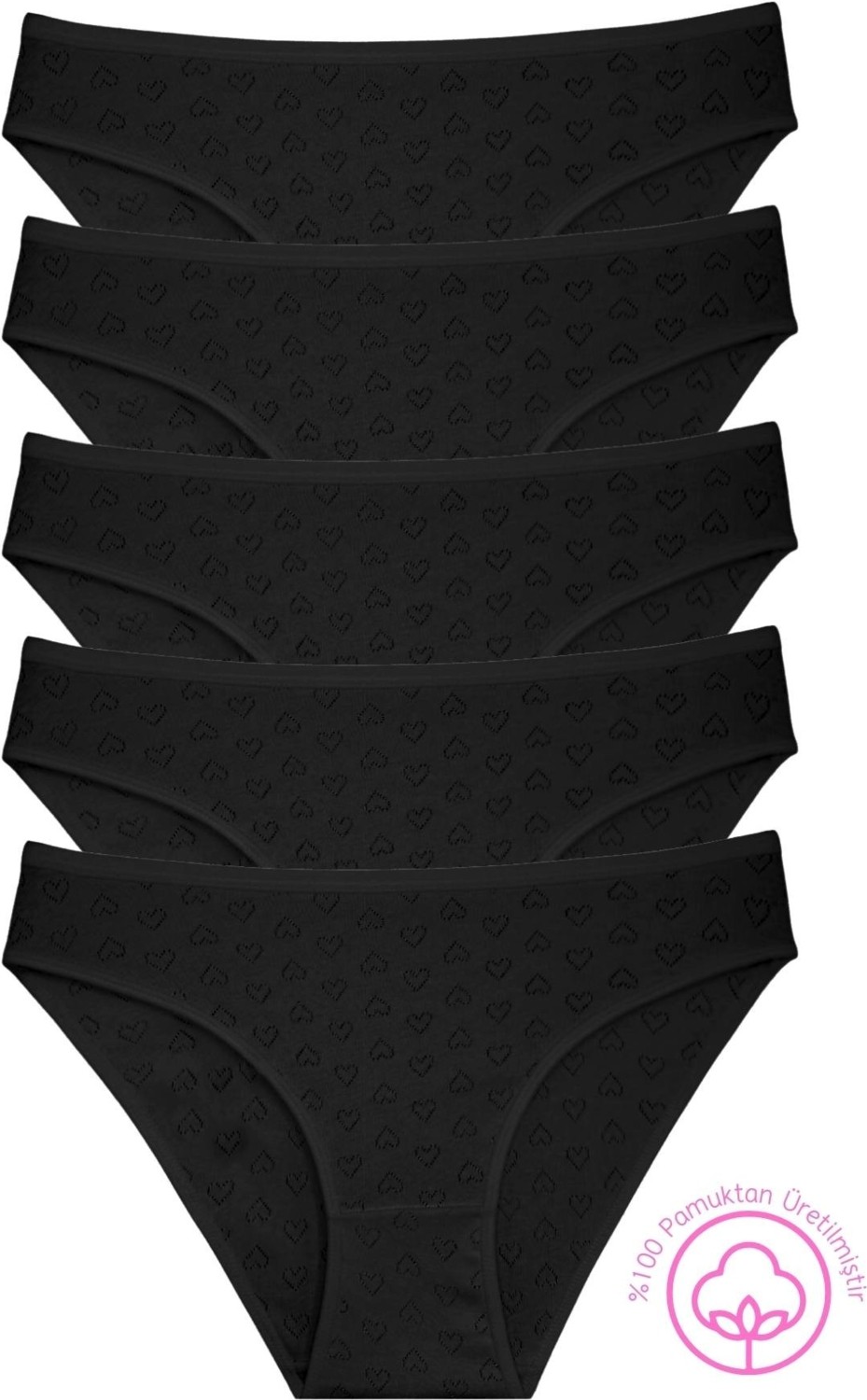 New Lilla 1501 Kalpli %100 Pamuklu 5'li Kadın Bikini Külot Paketi görsel 5