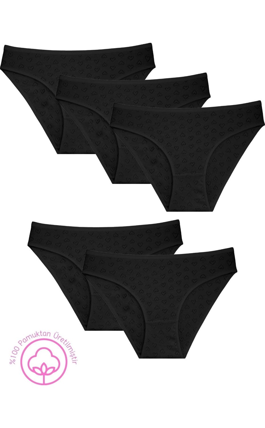 New Lilla 1501 Kalpli %100 Pamuklu 5'li Kadın Bikini Külot Paketi görsel 7