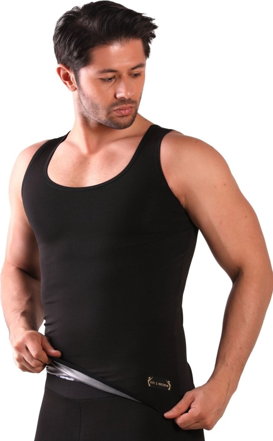 Vuvutasarım Erkek Büyük Beden Sauna Termal Takım Askılı Atlet ve Tayt Takım görsel 4