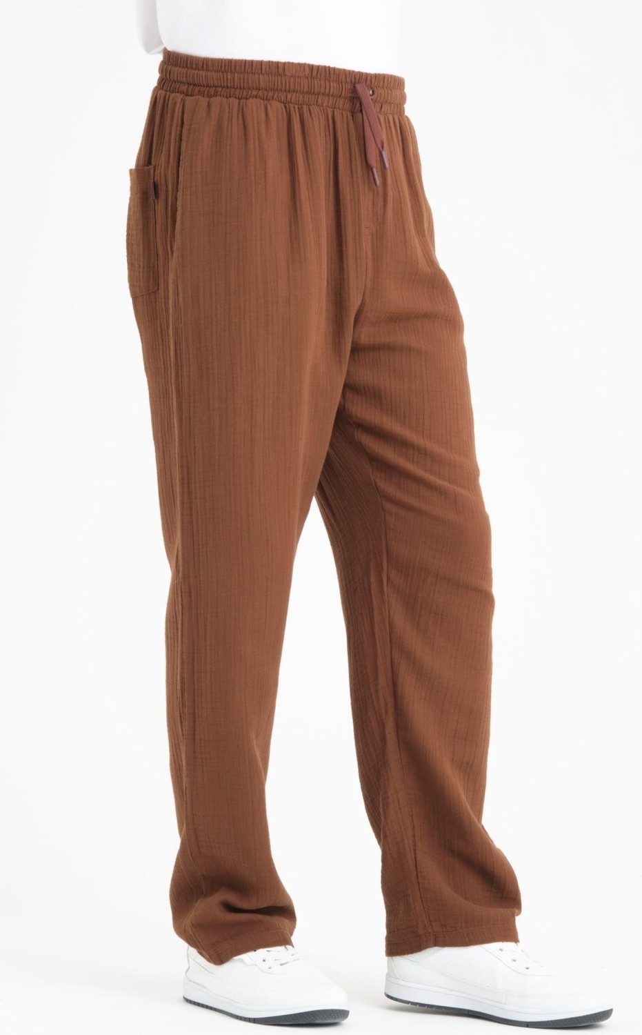 Valiberta Hafif ve Rahat Müslin Baggy Erkek Pantolon - Siyah