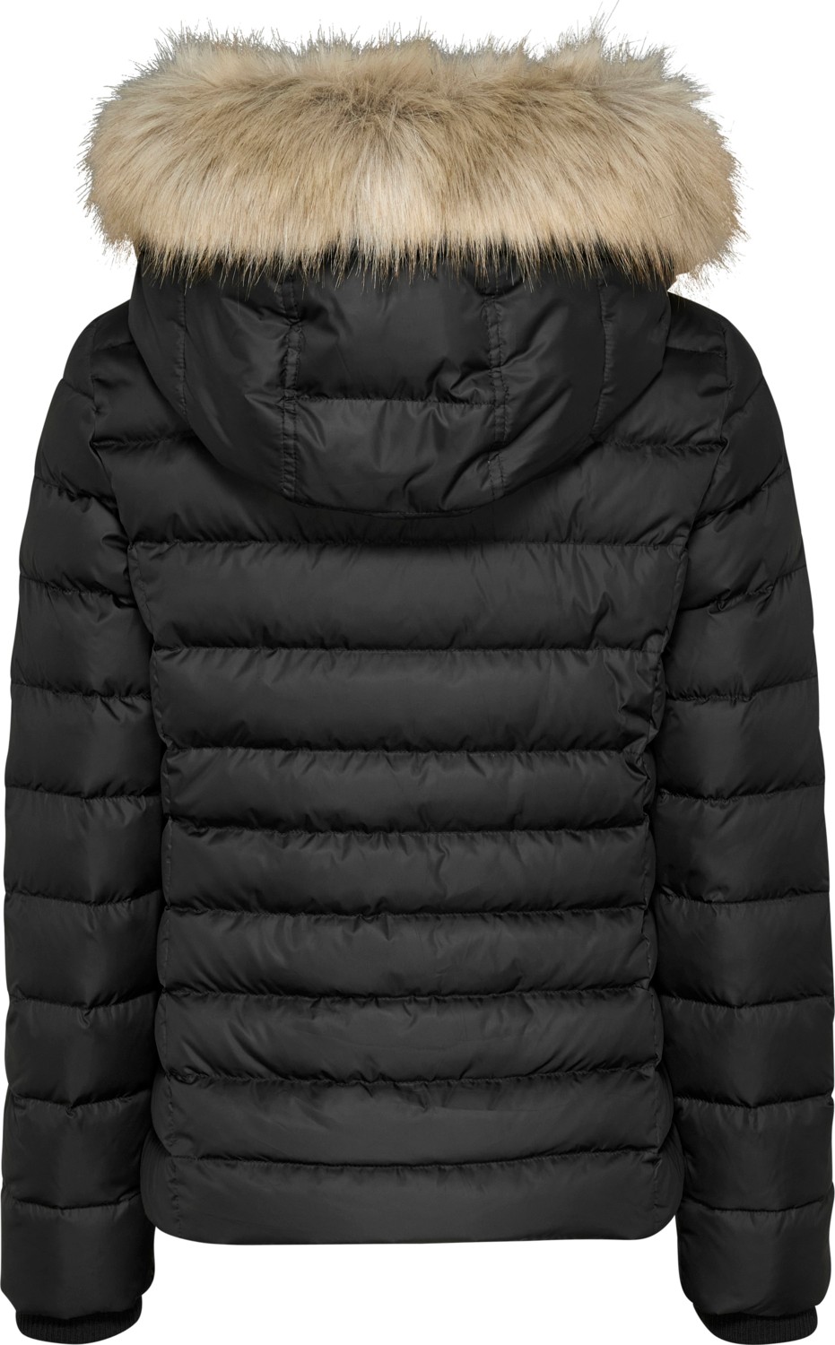 Tommy Hilfiger Kadın / Kız Marka Logolu Kapüşonlu Şık Görünümlü Full Fermuarlı Günlük Kullanıma Uygun Siyah Mont DW0DW18312-BDS görsel 4