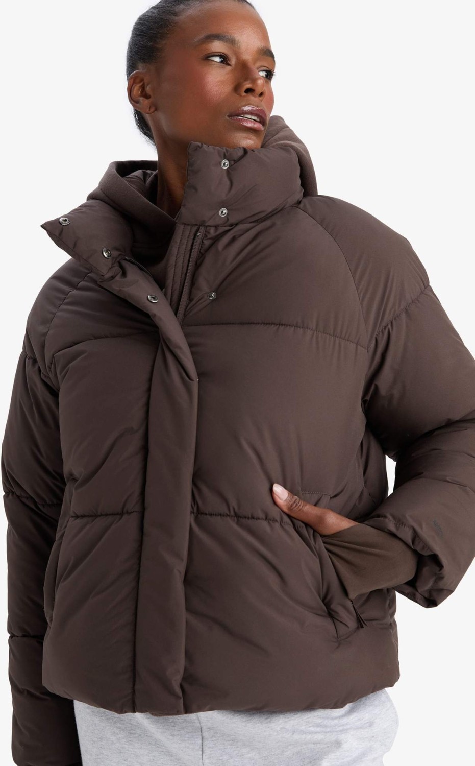DeFacto Rüzgar Geçirmez Su İtici Regular Fit Dik Yaka Reglan Kol Kışlık Şişme Mont A1550AX25WN