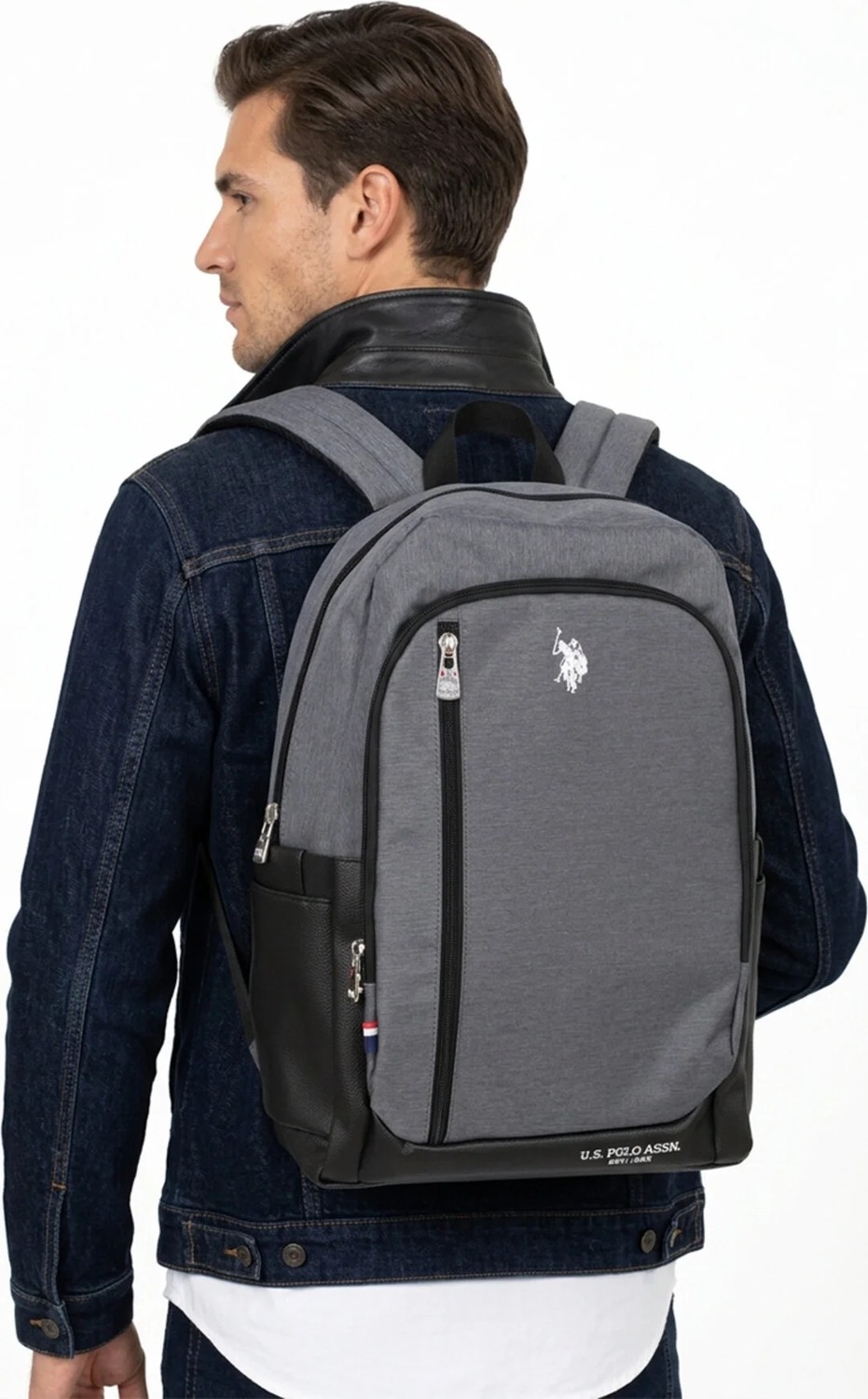 U.S. Polo Assn. Gri Erkek Laptop Sırt Çantası Ergonomik Okul Iş Çantası