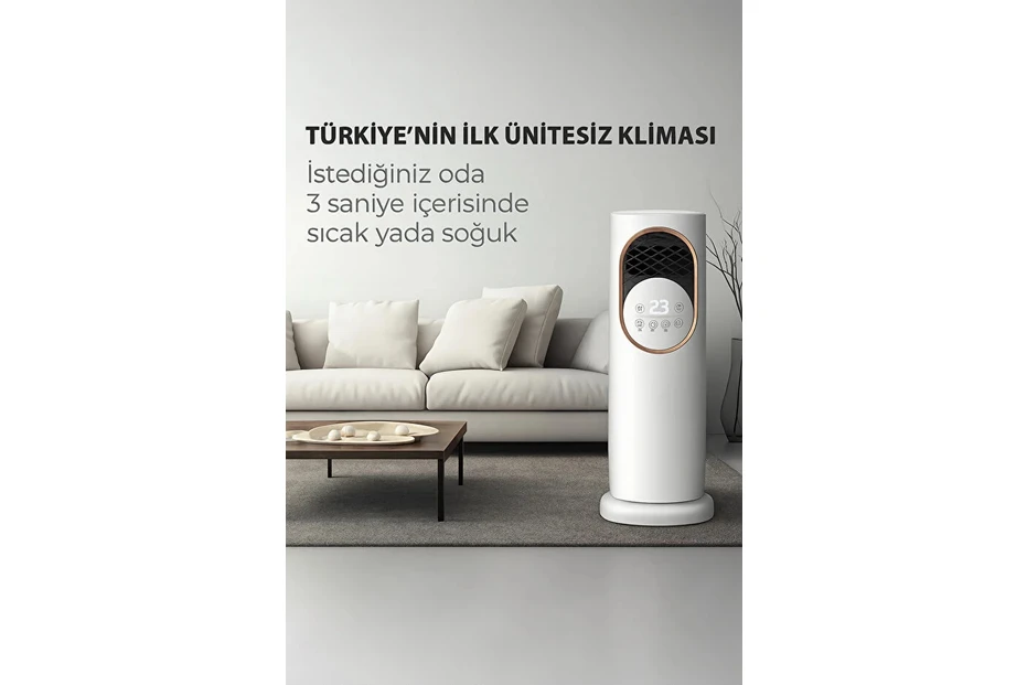 Resim Uzaktan Kumandalı Dokunmatik Taşınabilir Sıcak Üfleme Isıtıcı – 180° Hava Sirkülasyonu 