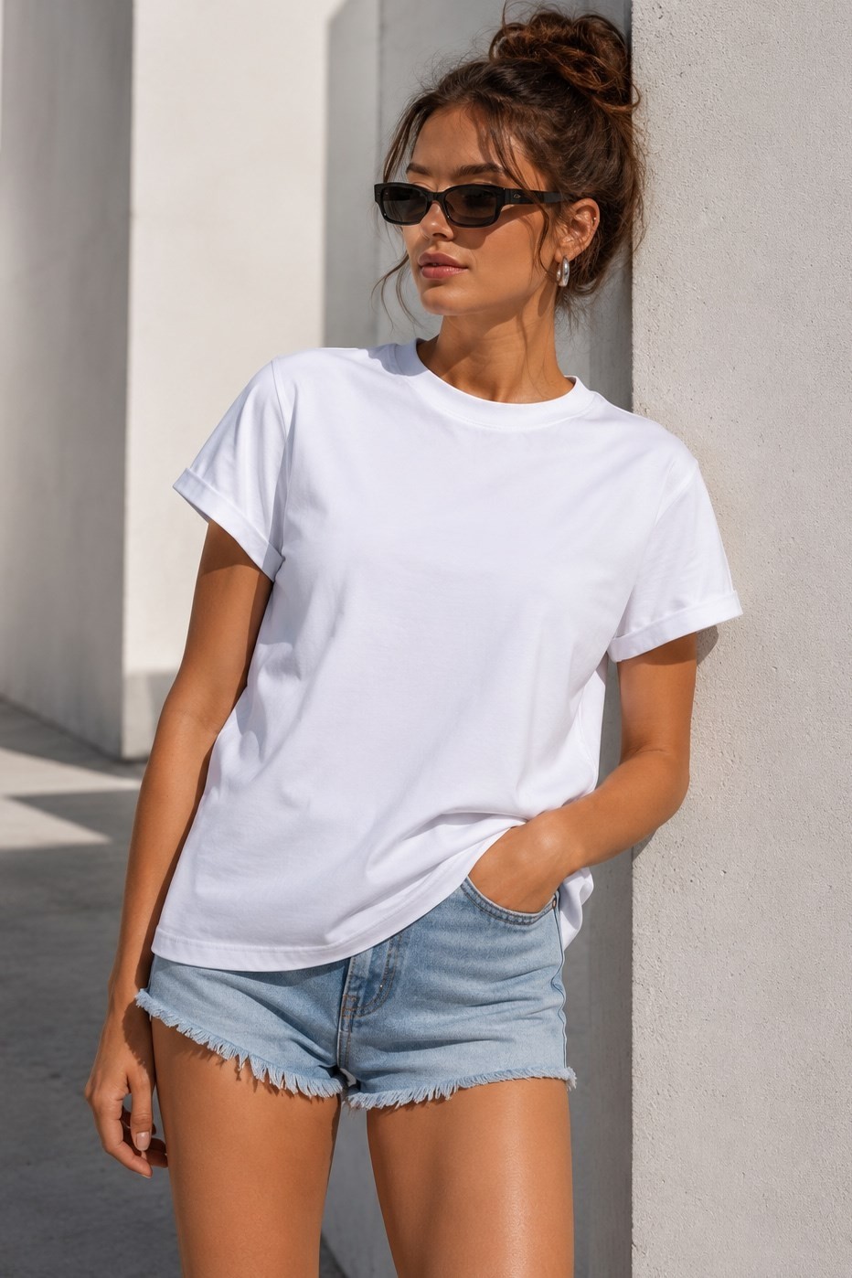 Madmext Mad Girls Beyaz Tişört MG1351 görsel 8