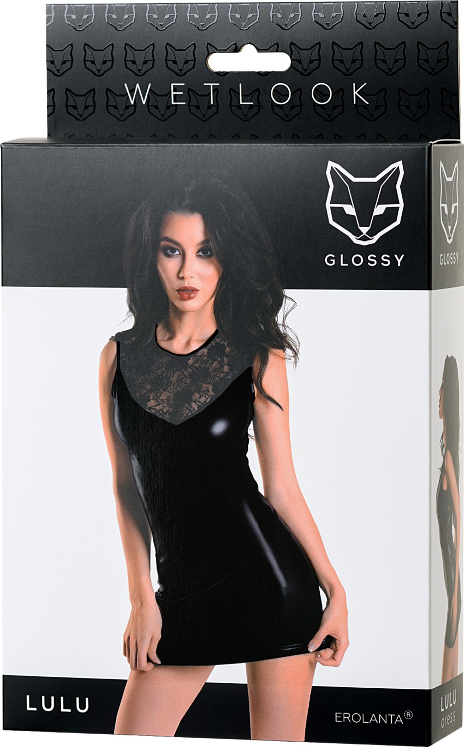 Amore Point Glossy Parlak Lulu Elbise Wetlook Malzemeden, Siyah, L görsel 5
