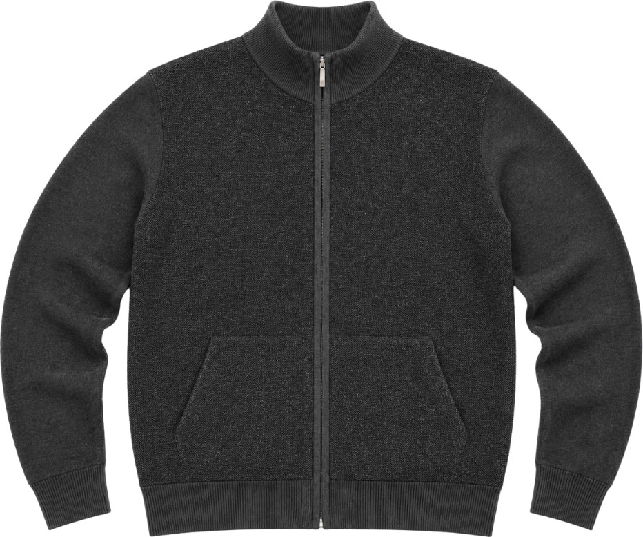 Battal Moda Erkek Büyük Beden Antrasit Arven Dik Yaka Cepli Triko Hırka 5xl-6xl-7xl-8xl görsel 4