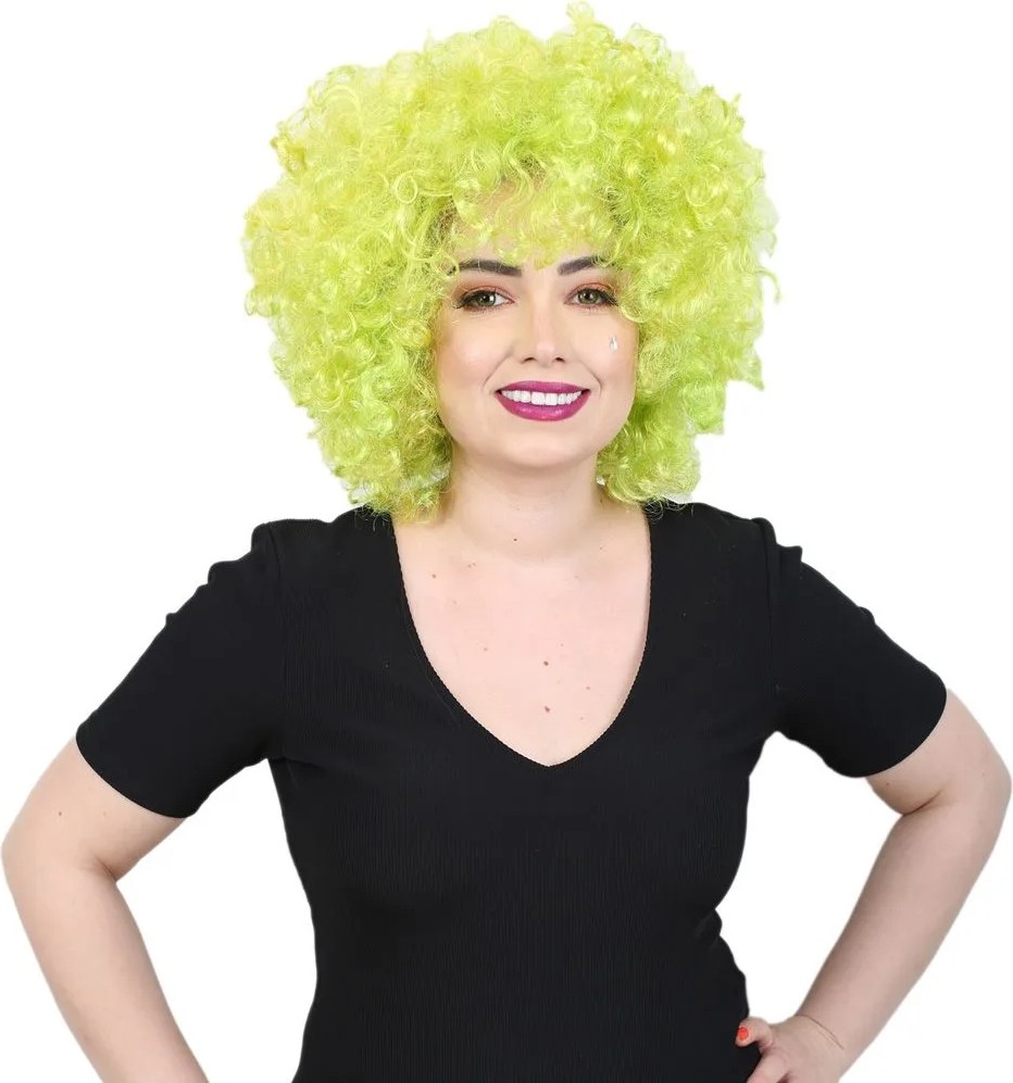 Uravas Store Animasyon Parti ve Palyaço Peruğu / Neon Yeşil görsel 2